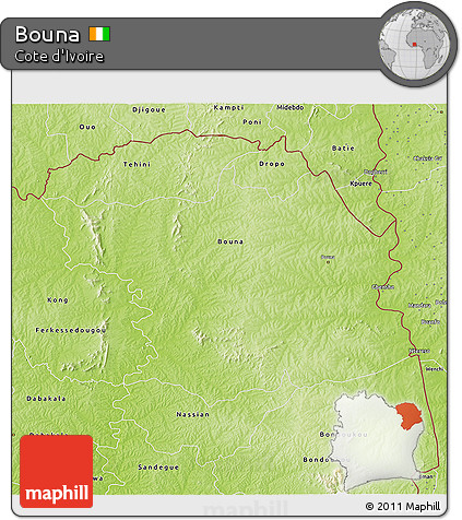 Physical 3D Map of Bouna