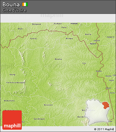 Physical 3D Map of Bouna