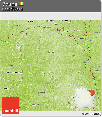 Physical 3D Map of Bouna