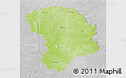 Physical 3D Map of Bouna, lighten, desaturated