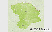 Physical 3D Map of Bouna, lighten