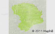 Physical 3D Map of Bouna, lighten, semi-desaturated