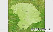 Physical 3D Map of Bouna, satellite outside