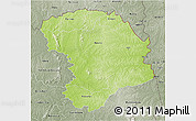 Physical 3D Map of Bouna, semi-desaturated