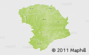 Physical 3D Map of Bouna, single color outside