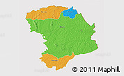 Political 3D Map of Bouna, cropped outside