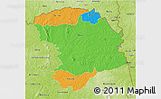 Political 3D Map of Bouna, physical outside
