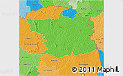 Political 3D Map of Bouna, political shades outside