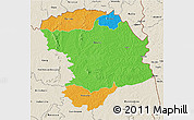 Political 3D Map of Bouna, shaded relief outside