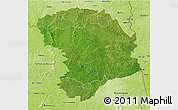 Satellite 3D Map of Bouna, physical outside