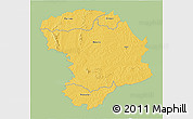 Savanna Style 3D Map of Bouna, single color outside