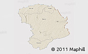 Shaded Relief 3D Map of Bouna, cropped outside