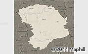 Shaded Relief 3D Map of Bouna, darken