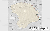 Shaded Relief 3D Map of Bouna, desaturated