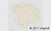 Shaded Relief 3D Map of Bouna, lighten, desaturated