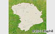 Shaded Relief 3D Map of Bouna, satellite outside