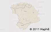 Shaded Relief 3D Map of Bouna, single color outside