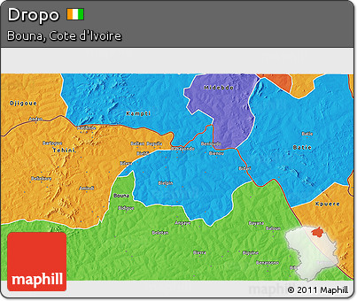 Political 3D Map of Dropo