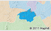 Political 3D Map of Dropo, lighten