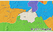 Shaded Relief 3D Map of Dropo, political outside