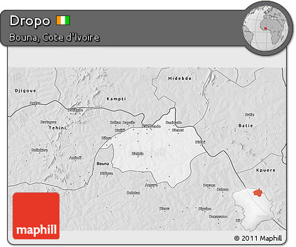 Silver Style 3D Map of Dropo