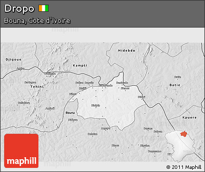 Silver Style 3D Map of Dropo