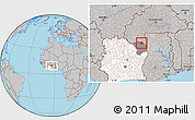 Gray Location Map of Dropo, highlighted country, highlighted parent region