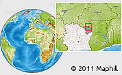 Physical Location Map of Dropo, highlighted country, highlighted parent region