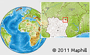 Physical Location Map of Dropo, highlighted country