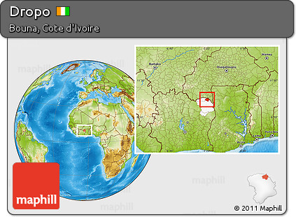 Physical Location Map of Dropo, highlighted parent region