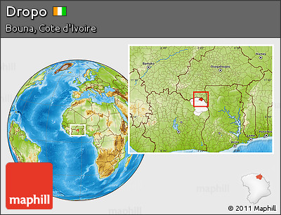 Physical Location Map of Dropo, highlighted parent region