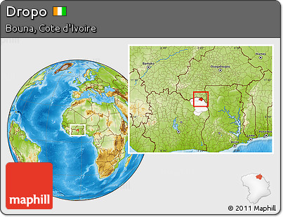 Physical Location Map of Dropo, highlighted parent region