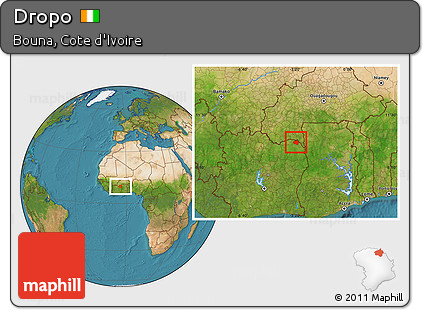 Satellite Location Map of Dropo