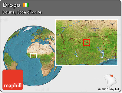 Satellite Location Map of Dropo