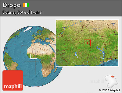 Satellite Location Map of Dropo