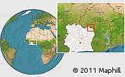 Satellite Location Map of Dropo, highlighted country
