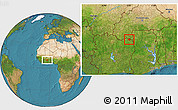 Satellite Location Map of Dropo