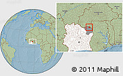 Savanna Style Location Map of Dropo, highlighted country, highlighted parent region, hill shading
