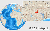 Shaded Relief Location Map of Dropo