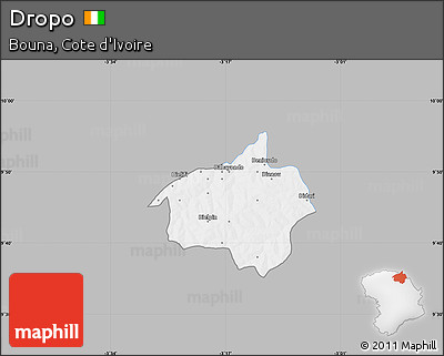 Gray Map of Dropo, single color outside