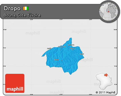 Political Map of Dropo, single color outside