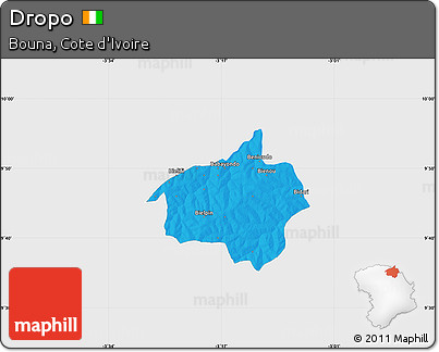 Political Map of Dropo, single color outside