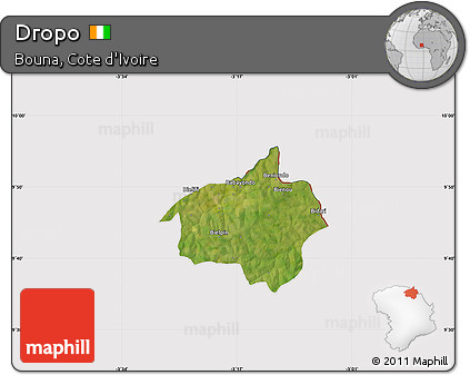 Satellite Map of Dropo, cropped outside