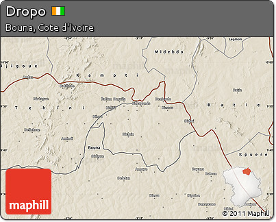 Shaded Relief Map of Dropo
