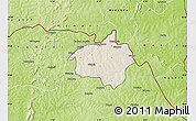 Shaded Relief Map of Dropo, physical outside