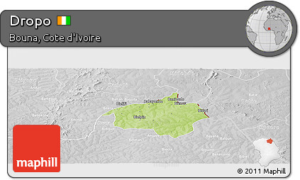 Physical Panoramic Map of Dropo, lighten, desaturated