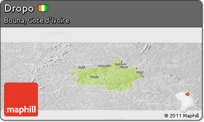 Physical Panoramic Map of Dropo, lighten, desaturated