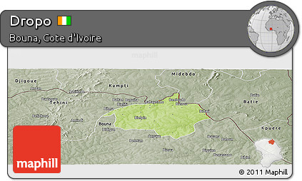 Physical Panoramic Map of Dropo, semi-desaturated