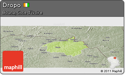 Physical Panoramic Map of Dropo, semi-desaturated