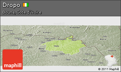 Physical Panoramic Map of Dropo, semi-desaturated